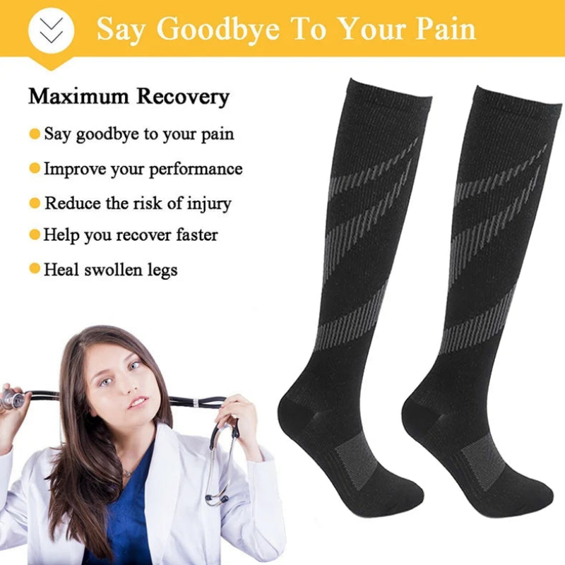 Compression Socks for Women & Men 20-30 mmHg Best Support for Pain Relief Athletic Running Hiking Sports Varicose Veins