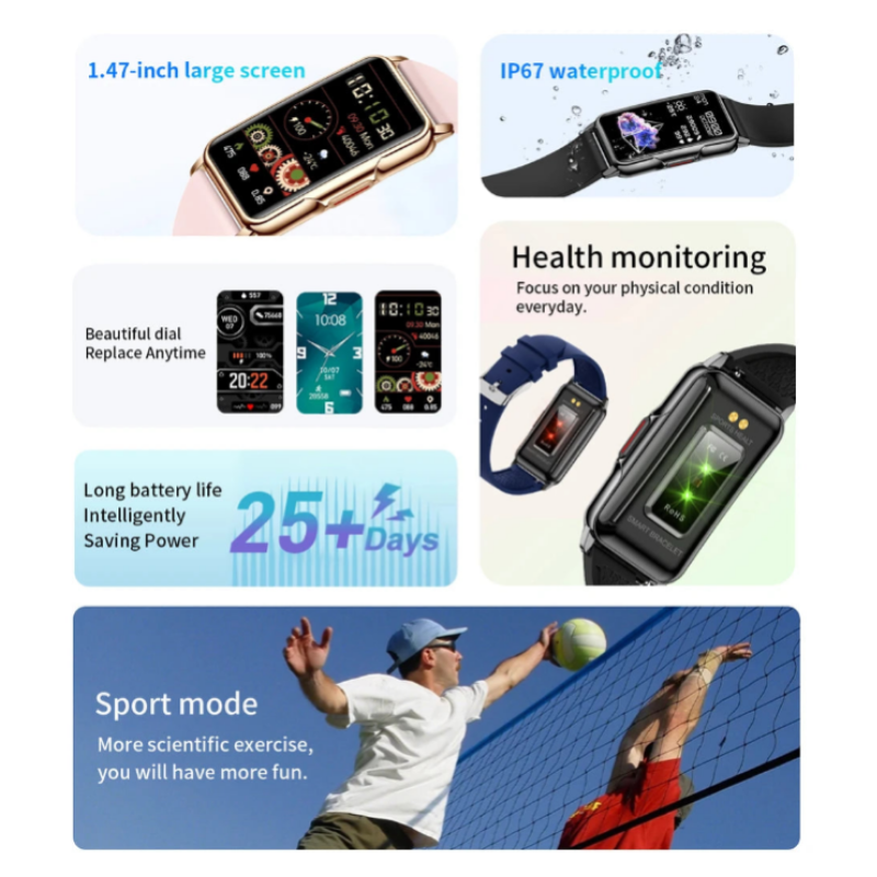 Women's Smart Watch 24/7 Heart Rate Blood Pressure Sleep 115 Sports Calories Step Waterproof for Android iOS