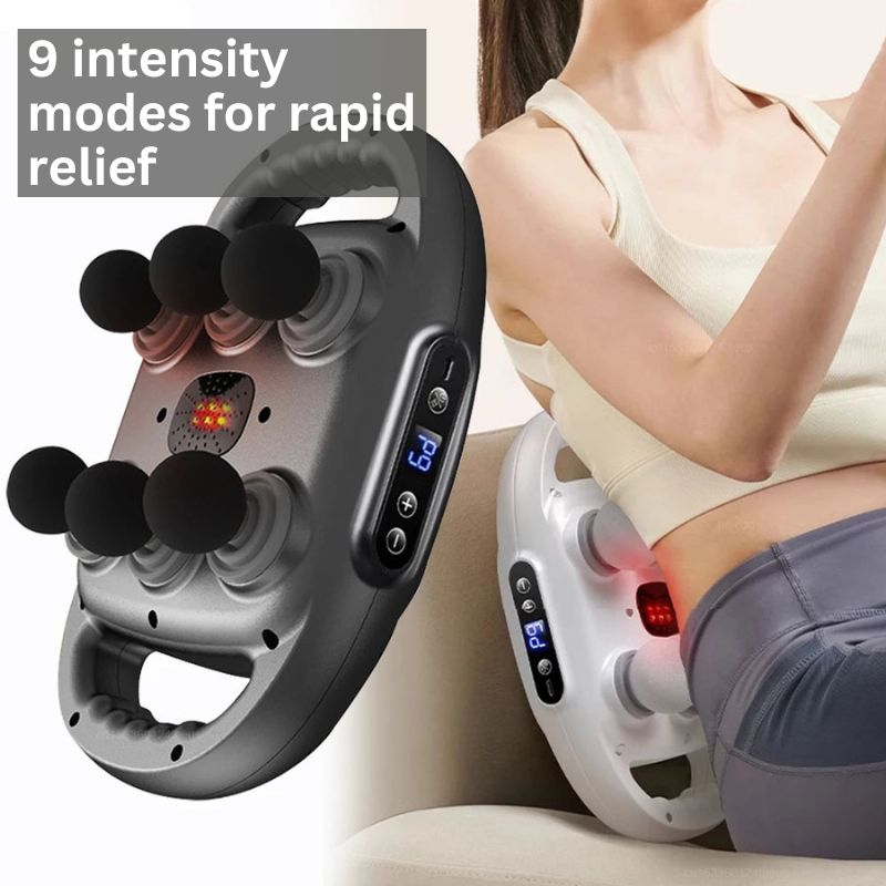 Professional 6 Head Massage Gun Handheld Massager with Adjustable 9 Modes & Intensities for Massage and Pain Relief