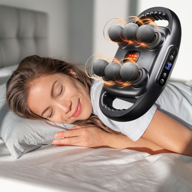 Professional 6 Head Massage Gun Handheld Massager with Adjustable 9 Modes & Intensities for Massage and Pain Relief