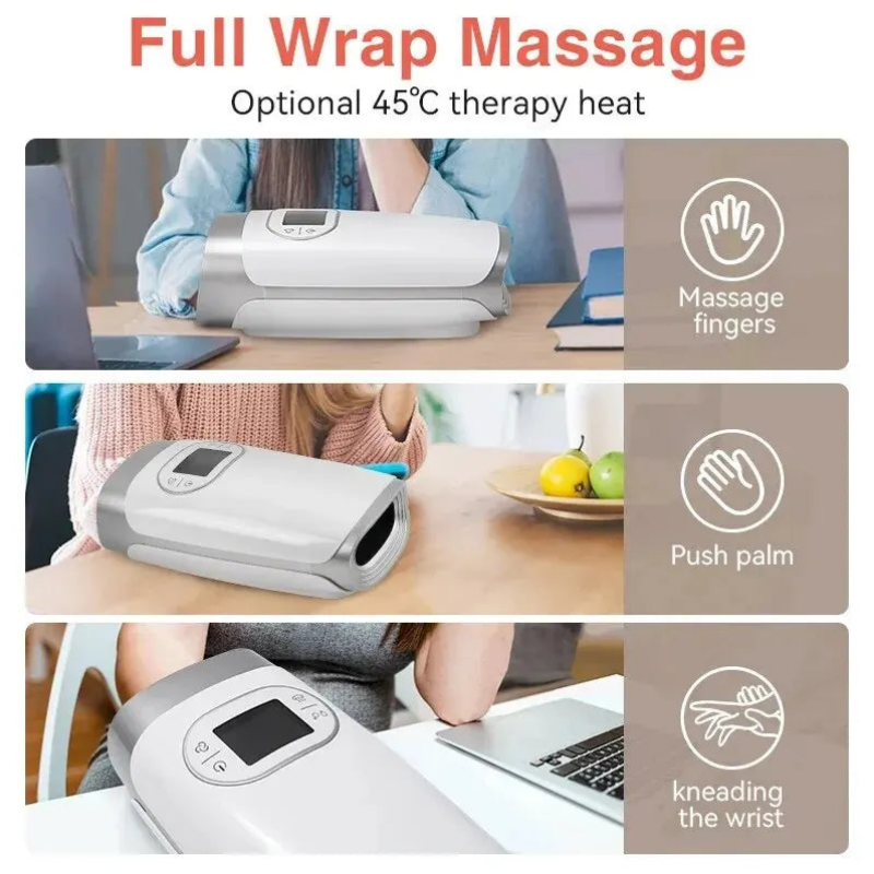 Rechargeable Hand Massager With Heat & Air Compression Acupoint Massager Fort Pain Relief