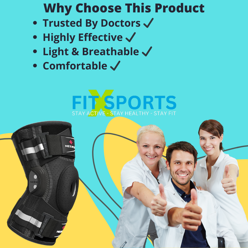 Professional Knee Brace for Knee Pain, Hinged Knee Support, Strong Stability for Pain Relief, Meniscus Tear, ACL, Runner