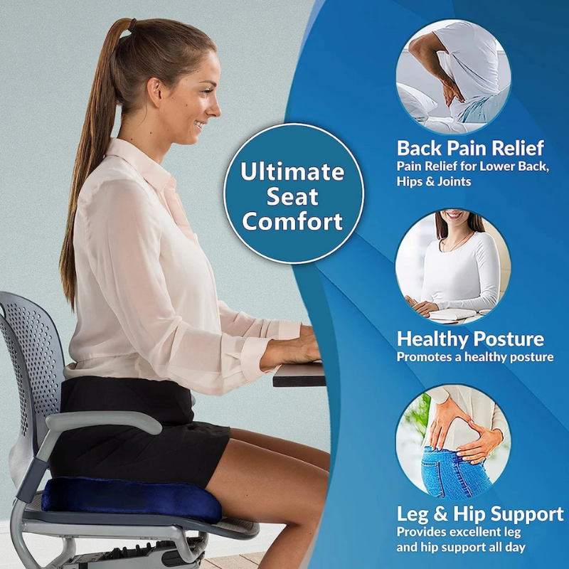 Premium Gel Chair Cushion Non-slip Memory Foam Seat Cushion For Office Chair Car Seats Coccyx Tail bone Support