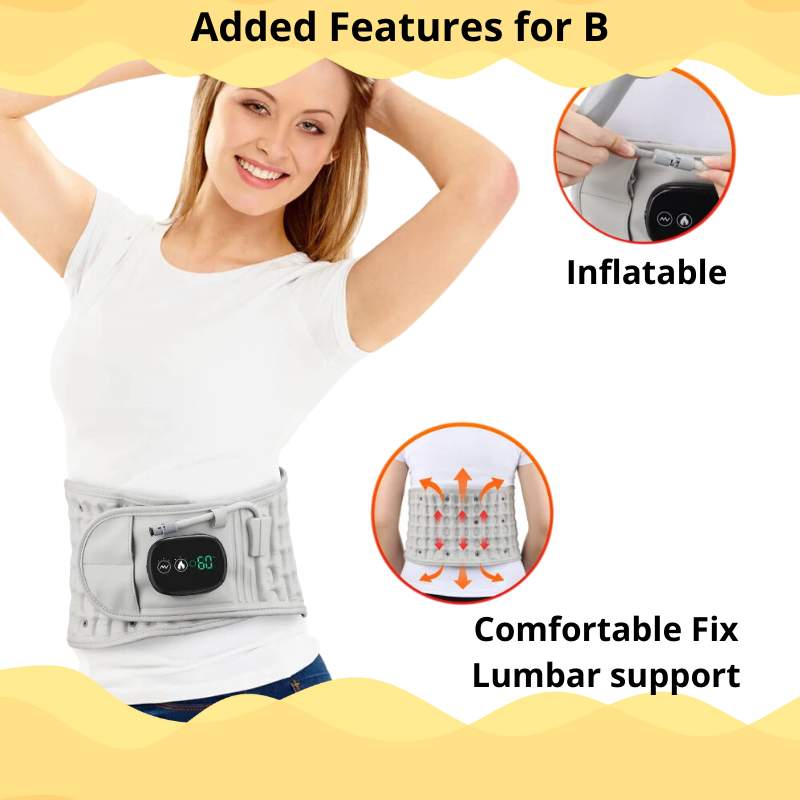 Rechargeable Infrared Heated Back Support Brace Decompression Back Brace Lumbar Support Belt with Heat & Vibration Relieve Back Pain