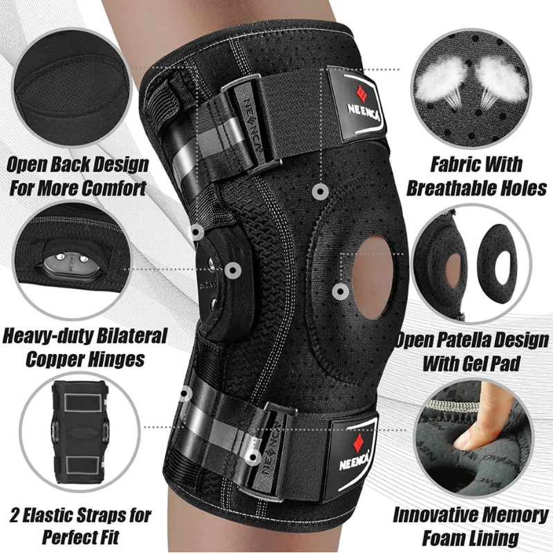 Professional Knee Brace for Knee Pain, Hinged Knee Support, Strong Stability for Pain Relief, Meniscus Tear, ACL, Runner