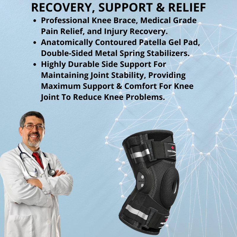 Professional Knee Brace for Knee Pain, Hinged Knee Support, Strong Stability for Pain Relief, Meniscus Tear, ACL, Runner