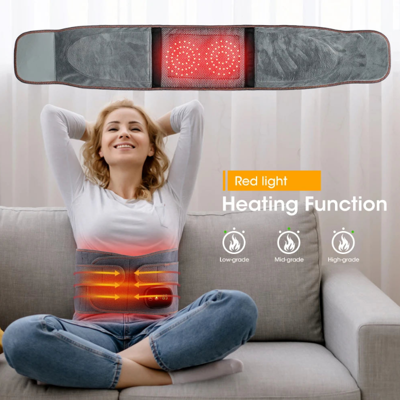 Rechargeable Infrared Heated Back Support Brace Decompression Back Brace Lumbar Support Belt with Heat & Vibration Relieve Back Pain