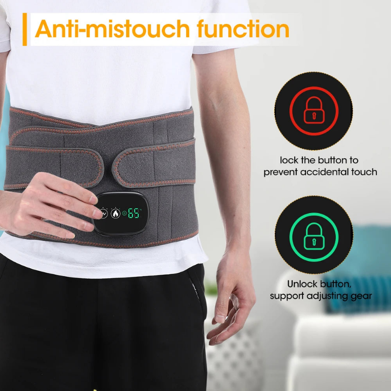 Rechargeable Infrared Heated Back Support Brace Decompression Back Brace Lumbar Support Belt with Heat & Vibration Relieve Back Pain