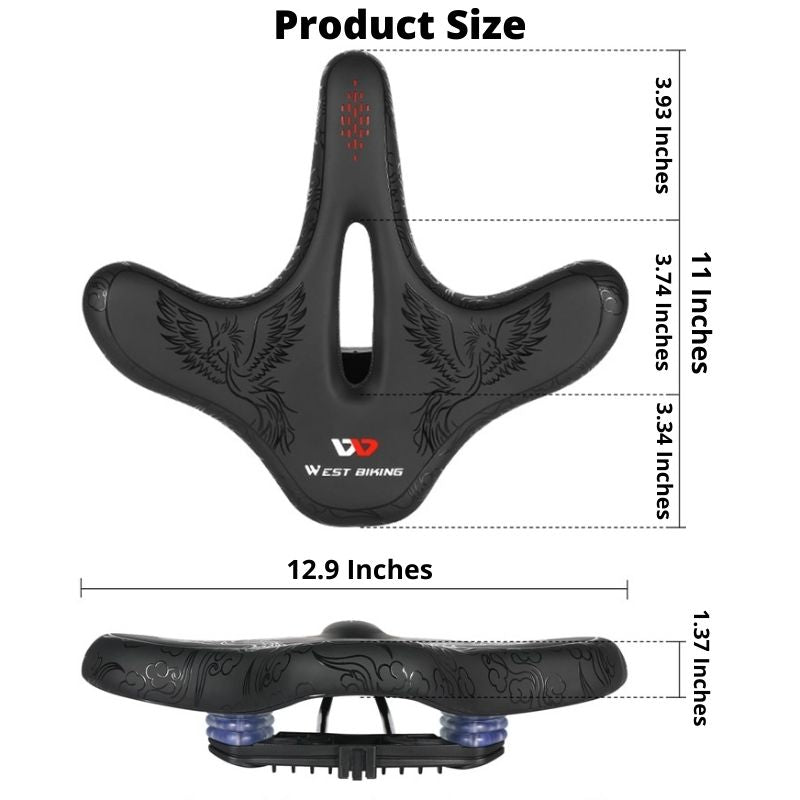 Extra Wide Bike Seat Comfortable Thick Shock Absorption Foam