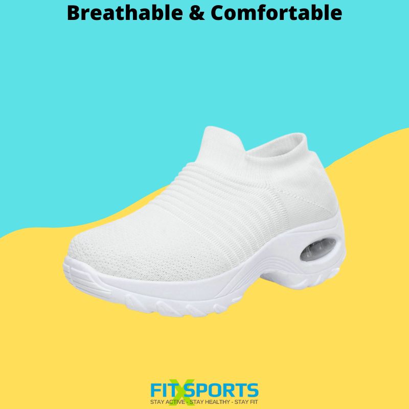 Women's Walking Shoes Sock Sneakers Mesh Slip On Air Cushion Design Lightweight Breathable Casual Shoes