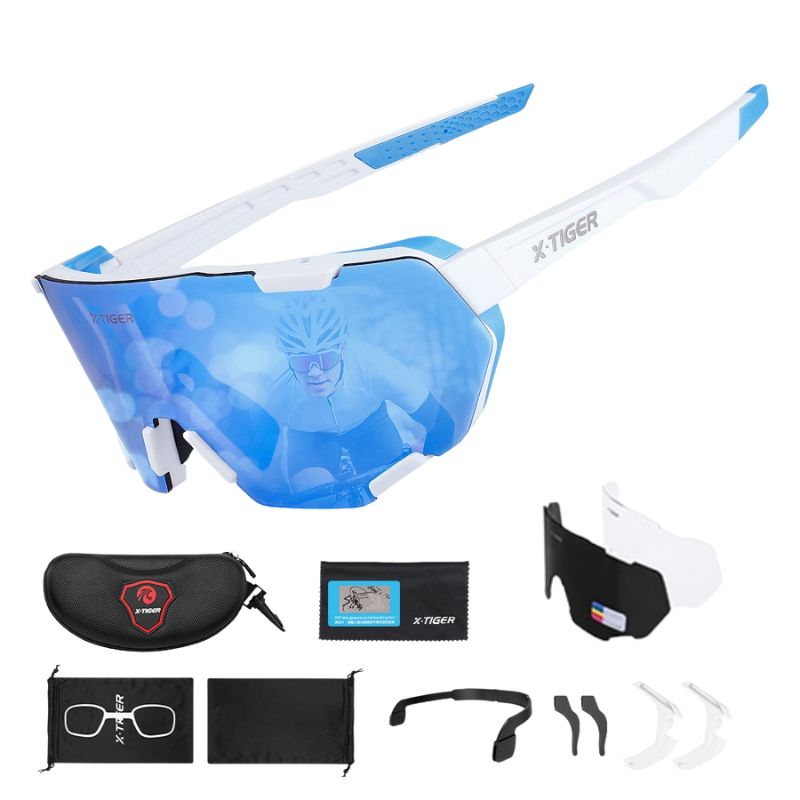 Photochromic Polarized Cycling Sunglasses with Inner Prescription Frame