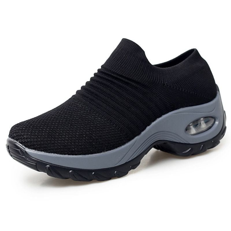 Women's Walking Shoes Sock Sneakers Mesh Slip On Air Cushion Design Lightweight Breathable Casual Shoes