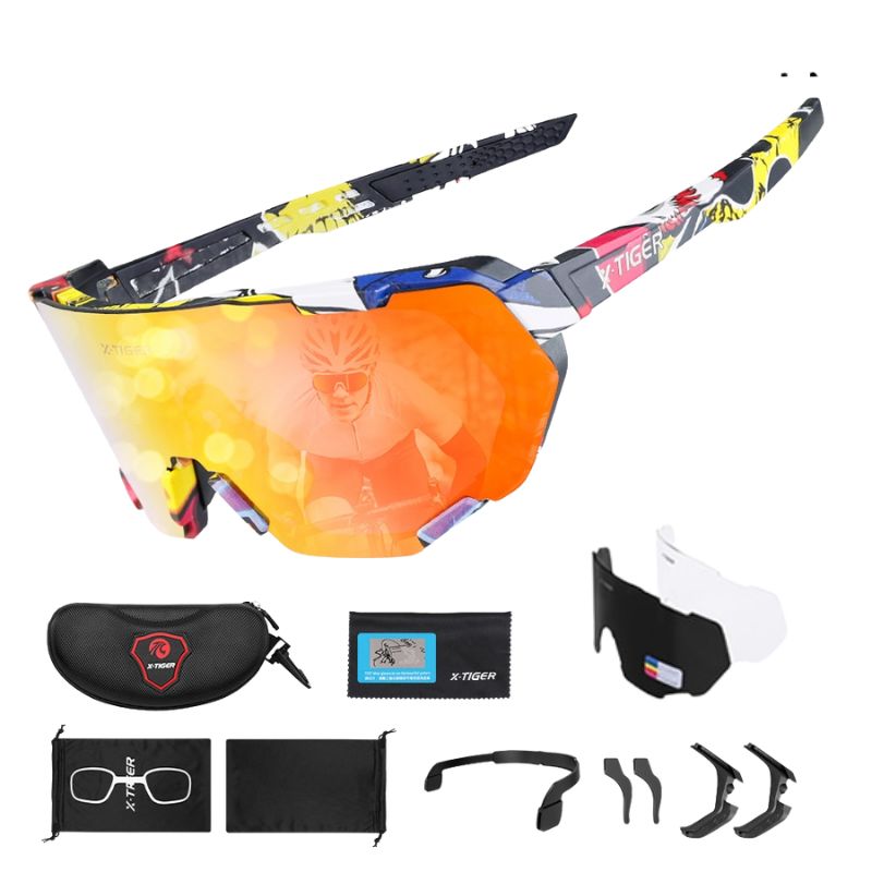 Photochromic Polarized Cycling Sunglasses with Inner Prescription Frame