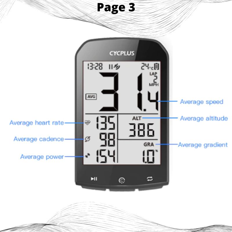 Bike Computer With Heart Rate Sensor 2.9 inch LCD Screen GPS Wireless Odometer Speedometer