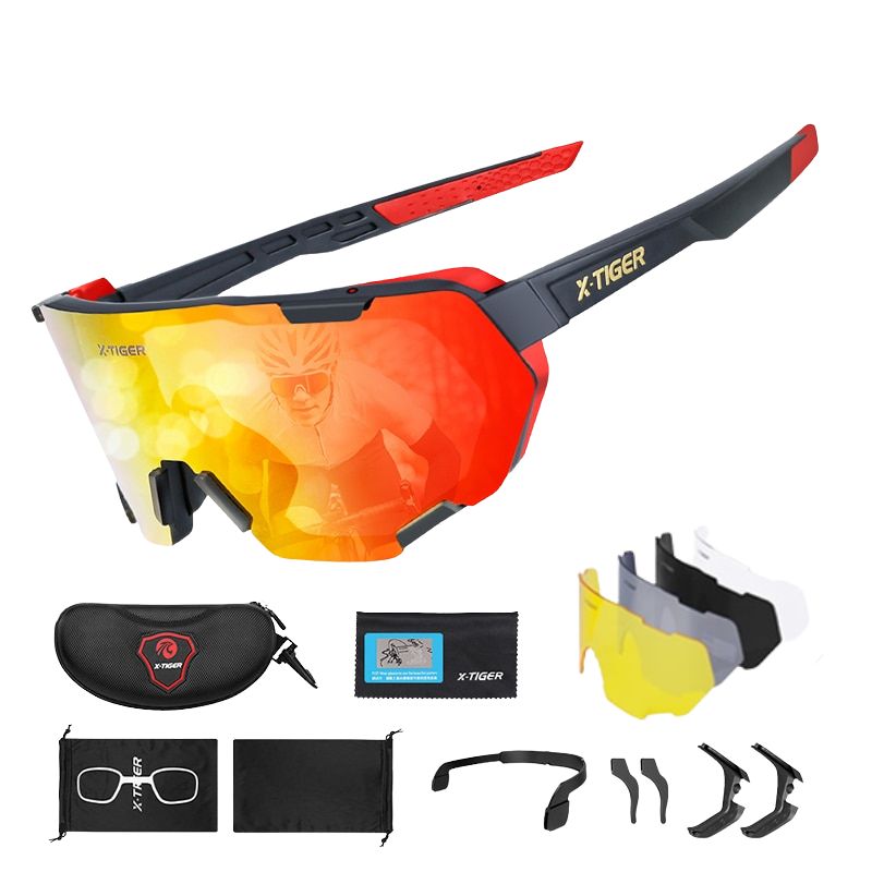 Photochromic Polarized Cycling Sunglasses with Inner Prescription Frame