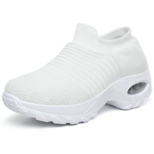 Women's Walking Shoes Sock Sneakers Mesh Slip On Air Cushion Design Lightweight Breathable Casual Shoes