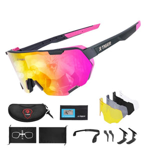 Photochromic Polarized Cycling Sunglasses with Inner Prescription Frame