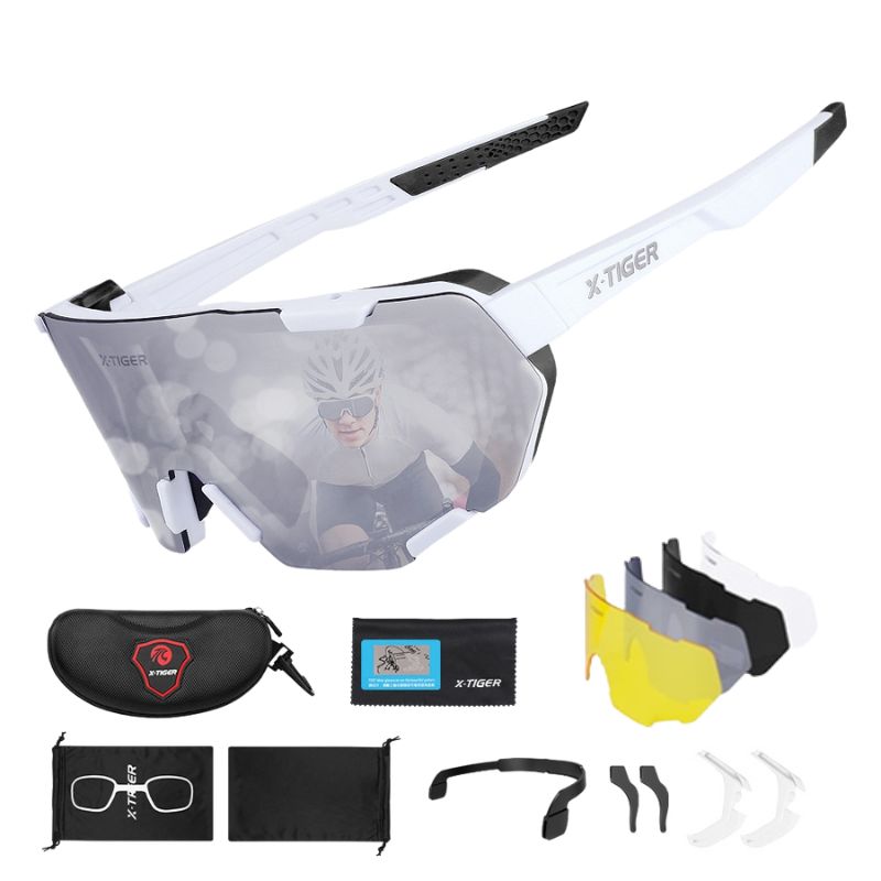 Photochromic Polarized Cycling Sunglasses with Inner Prescription Frame