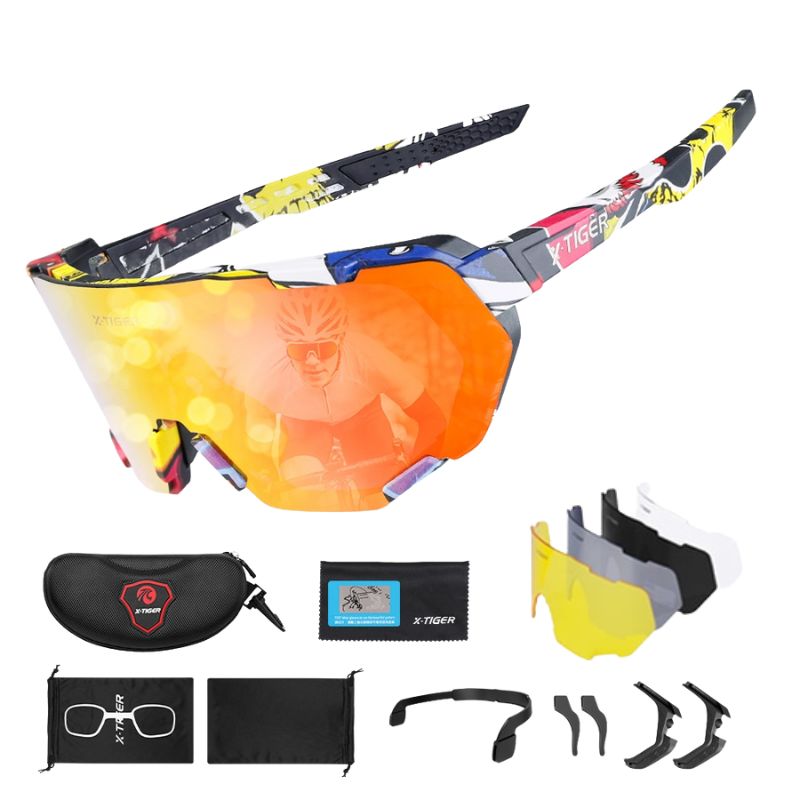 Photochromic Polarized Cycling Sunglasses with Inner Prescription Frame