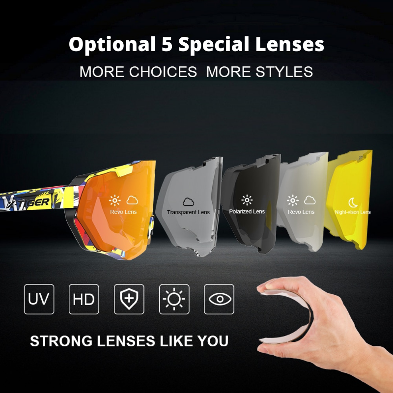 Photochromic Polarized Cycling Sunglasses with Inner Prescription Frame