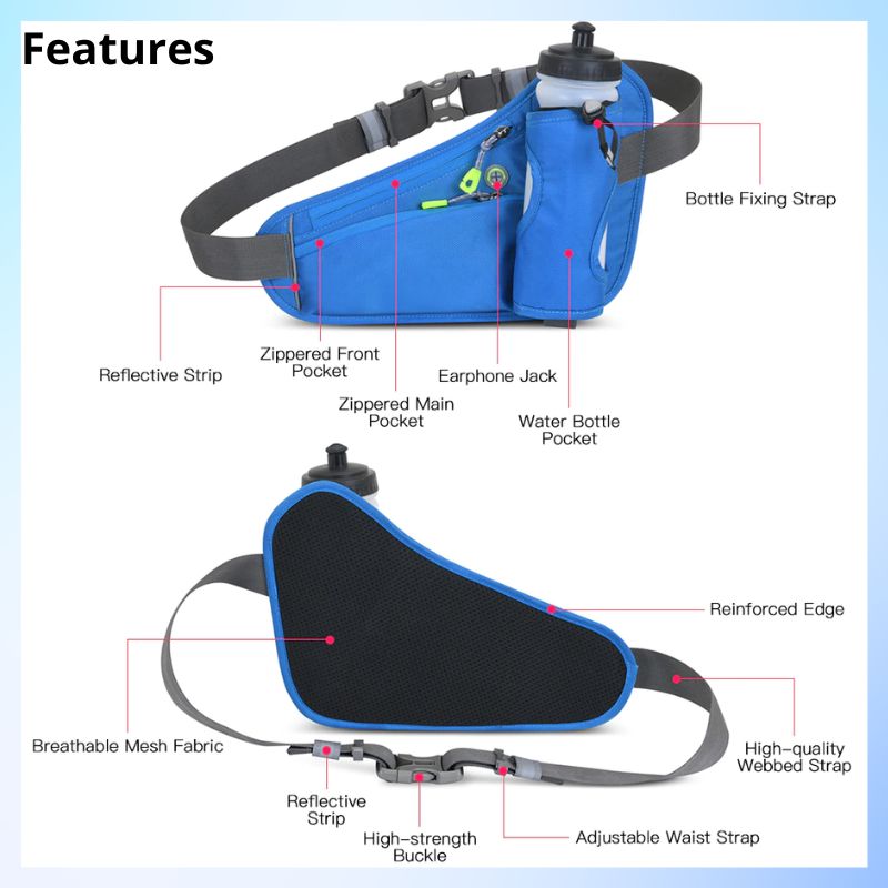 Running Waist Bags Water Bottle Holder Outdoor Camping Hiking Fitness Men Women Bicycle Cycling Belt Sports Fanny Packs