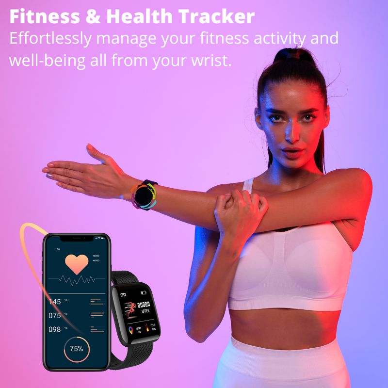 Smartwatch Fitness Tracker With Heart Rate Blood Pressure Monitoring Waterproof Steps Calories Fitness Activity Tracker IOS Android