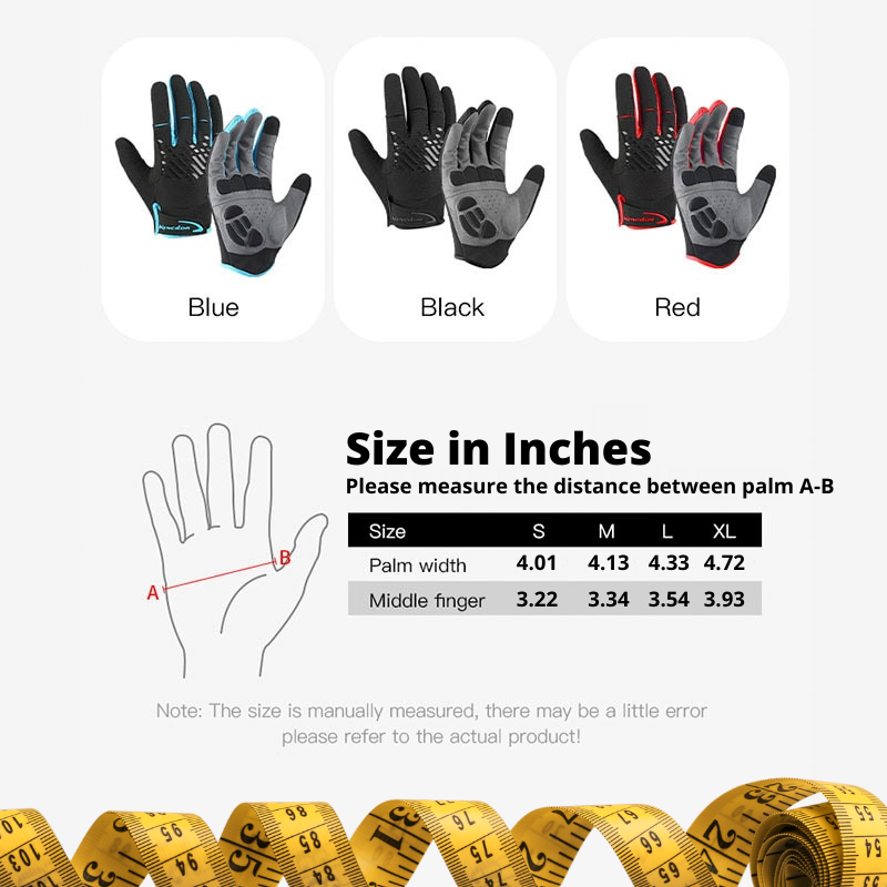 Breathable Touch Screen Bike Gloves With Shock-Absorbing Gel Padding