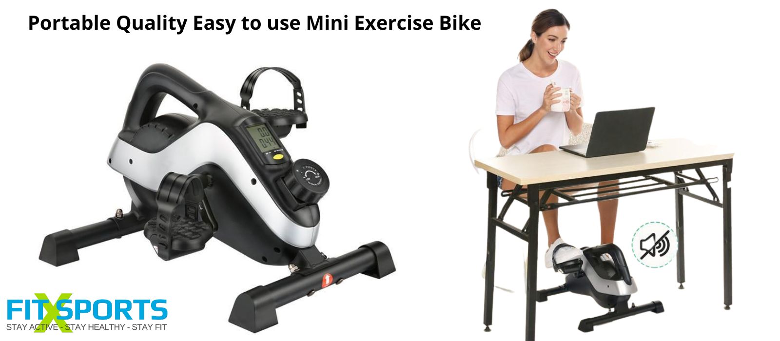 Mini Exercise Bike LCD Display Dual Pedal 8 Levels Portable Leg Trainer