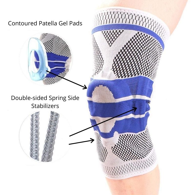 Knee Brace Knee Compression Sleeve With Gel Pads And Side Stabilizers For Running Meniscus Tear ACL Arthritis Joint Pain Relief Unisex-Body Support-Fit Sports 