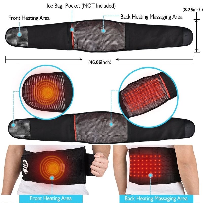 Infrared Heating Back Brace With Massage For Lumbar Back Pain Relief