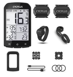 Bike Computer With Heart Rate Sensor 2.9 inch LCD Screen GPS Wireless Odometer Speedometer