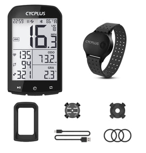 Bike Computer With Heart Rate Sensor 2.9 inch LCD Screen GPS Wireless Odometer Speedometer