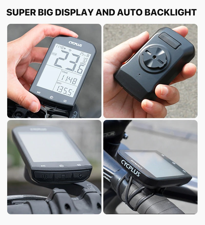 Bike Computer With Heart Rate Sensor 2.9 inch LCD Screen GPS Wireless Odometer Speedometer