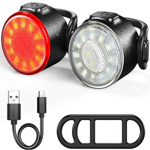 Bike Light Mini LED Bicycle Tail Light And Bike Head Light USB Chargeable Waterproof Safety Warning Cycling Light-Bike Accessories-Fit Sports 