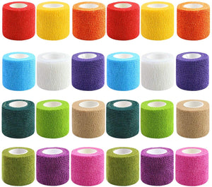 24 Pack Self Adherent Bandage Wrap 2 Inches X 5 Yards Bandage Tape First Aid Tape Self Adhesive Athletic Sports Bandage-Fitness Accessories-Fit Sports 